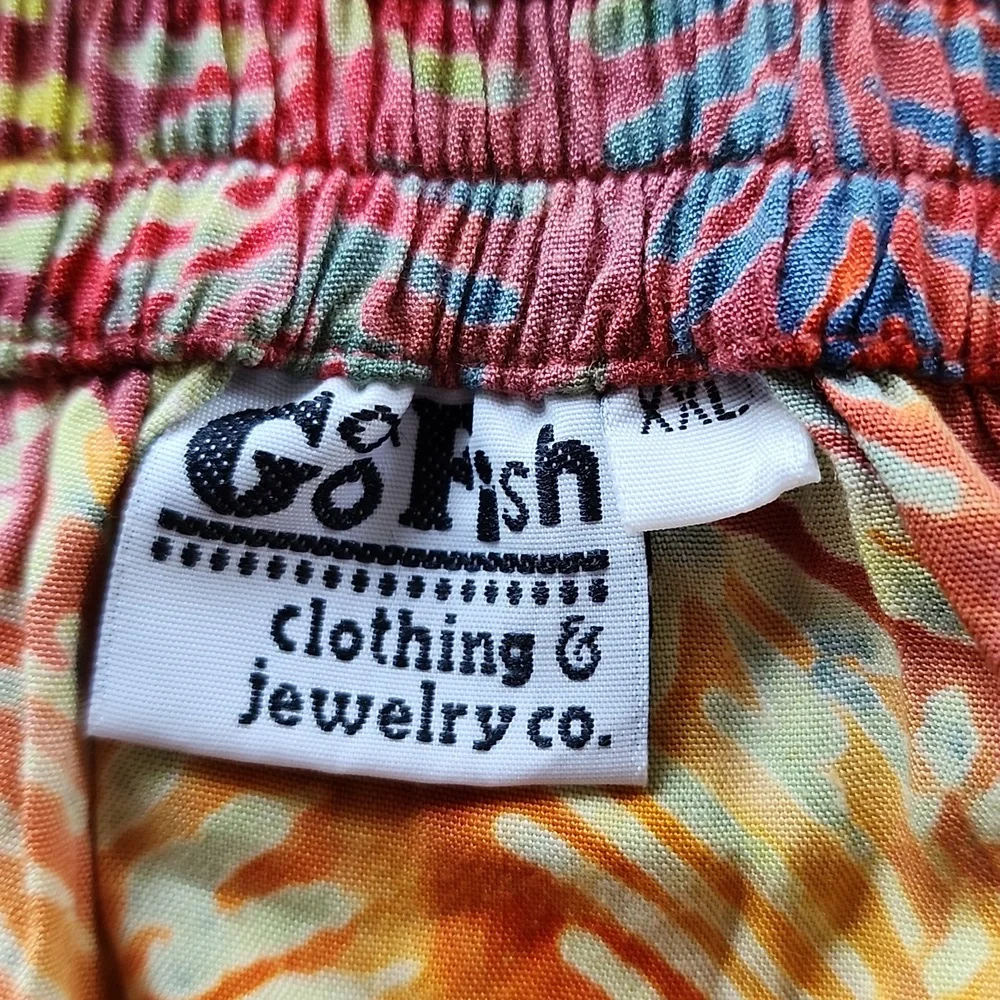 Go Fish 100% Rayon Tropical Abstract Maxi Pull-on Skirt Women's XXL - Picture 3 of 6